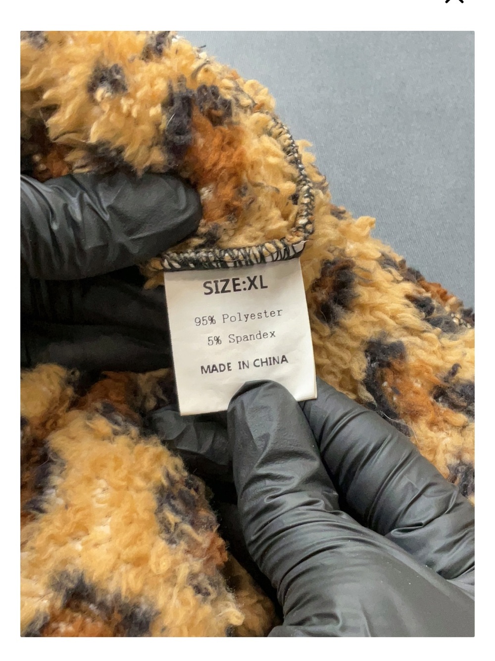 Leopard Print Teddy Jacket - Brown Faux Fur Hooded Coat - Picture 5 of 5